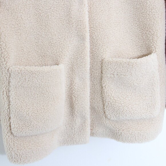 & Other Stories Faux Shearling Coat Light Beige Cream Wool Teddy Size Small - Picture 6 of 16